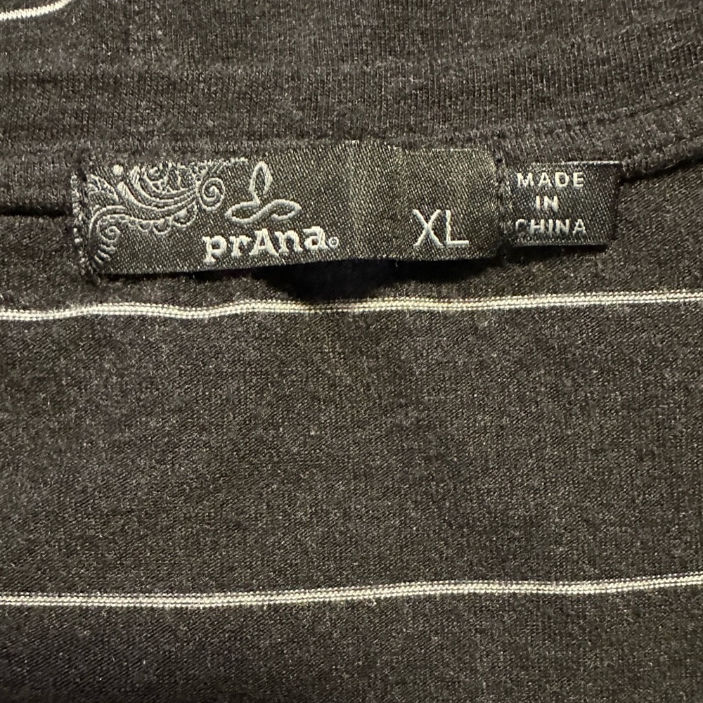 Prana Charcoal Striped Short Sleeve Tee - Picture 9 of 9